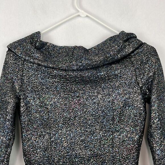 Zara Shiny Glitter Off The Shoulder Bodysuit. Size Small. - Picture 8 of 12